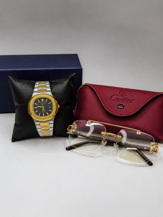 Luxury Combo – Cheetah Glasses & Premium Watch
